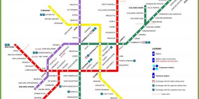 Milānas metro karte