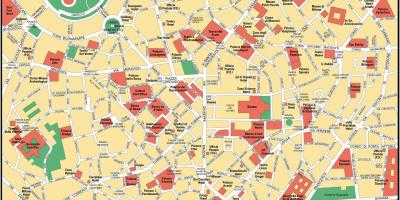 Milāna itālija pilsētas centra karte