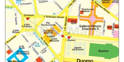 Karte milānas iepirkšanās iela