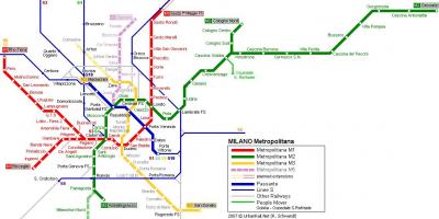 Milānas metro kartes 2016