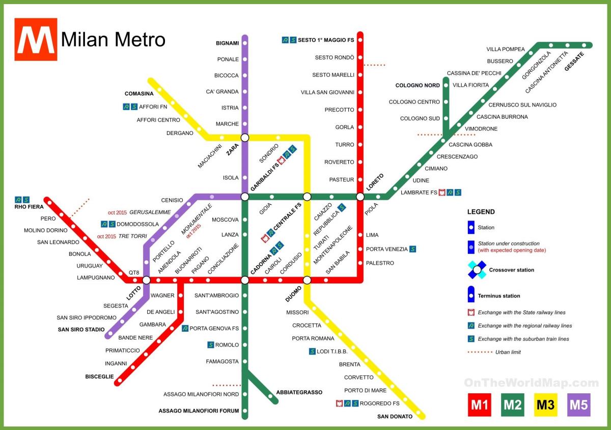 milānas metro karte