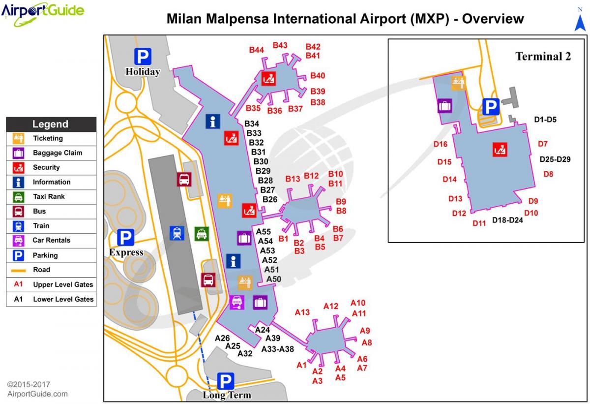 milānas lidosta map