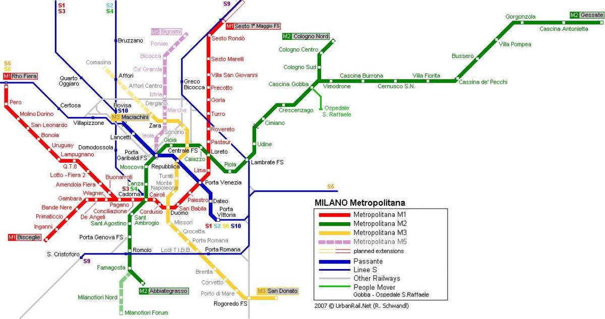 milānas metro kartes 2016