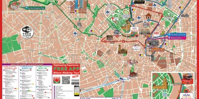 Milānas hop on hop off, maršruta karte
