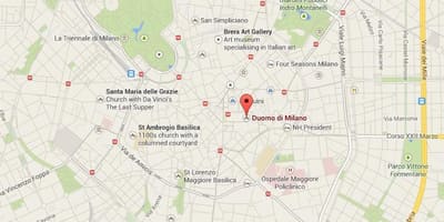 Karte milānas katedrāle 