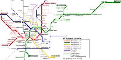 Milānas metro kartes 2016